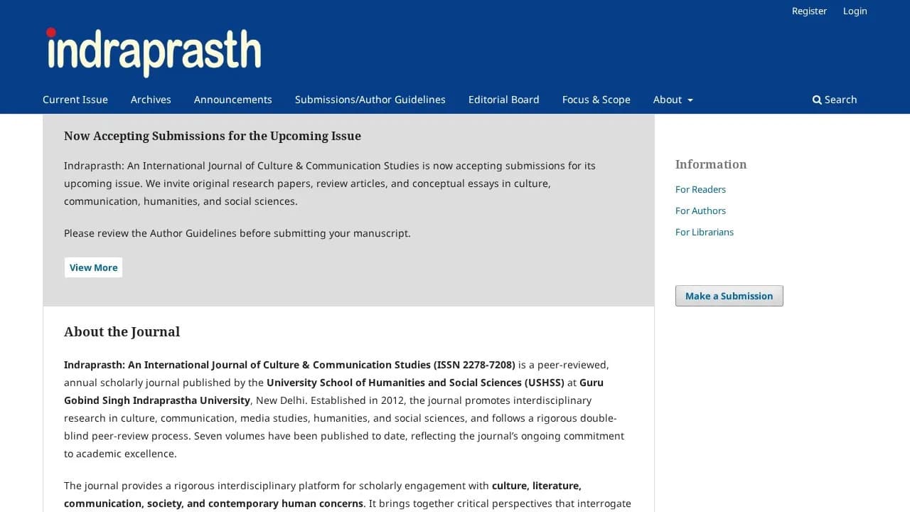 GGSIPU — Academic Journal Platform